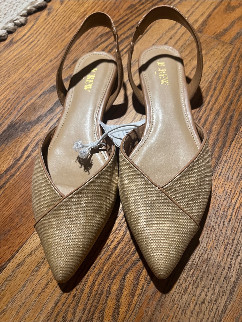 J. Crew Raffia Pointed-Toe Slingback Flats - Picture 2 of 3